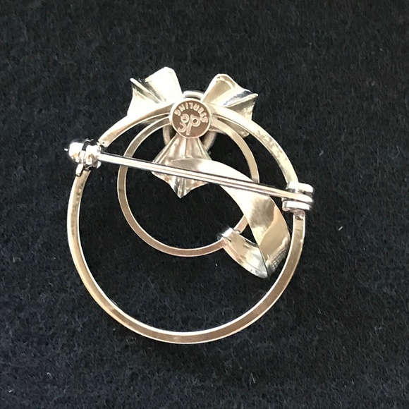 Vintage DCE Sterling Silver and Onyx Brooch - Picture 2 of 2